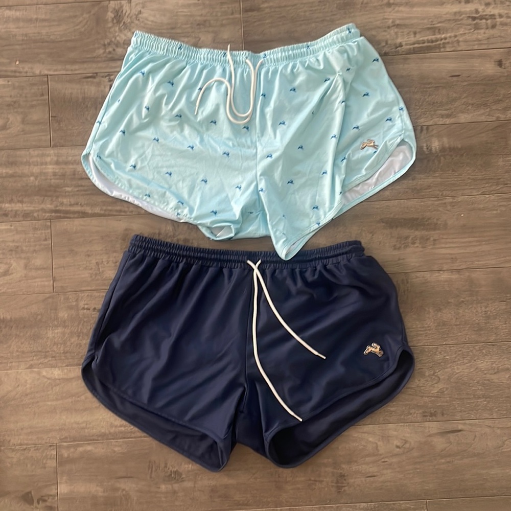 Two XL Tracksmith lined running shorts